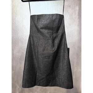 Theory Cocktail Preppy Shimmer Strapless Casual Office Evening Wool Angora Dress